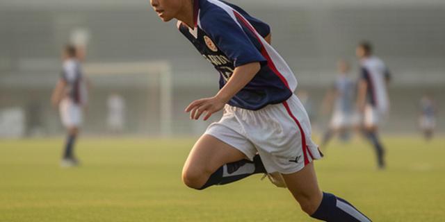 奈良県高校サッカー選手権で前線から守備に戻るフォワードの選手